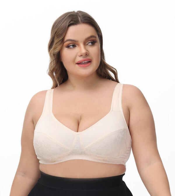 Anna - Full Cup Wide Straps Nonwired Bra - Beige